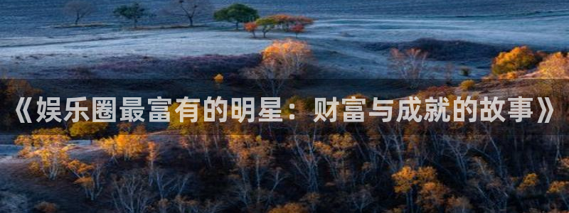 多多28g体育平台开号链接：《娱乐圈最富有的明星：财富与成就的故事》